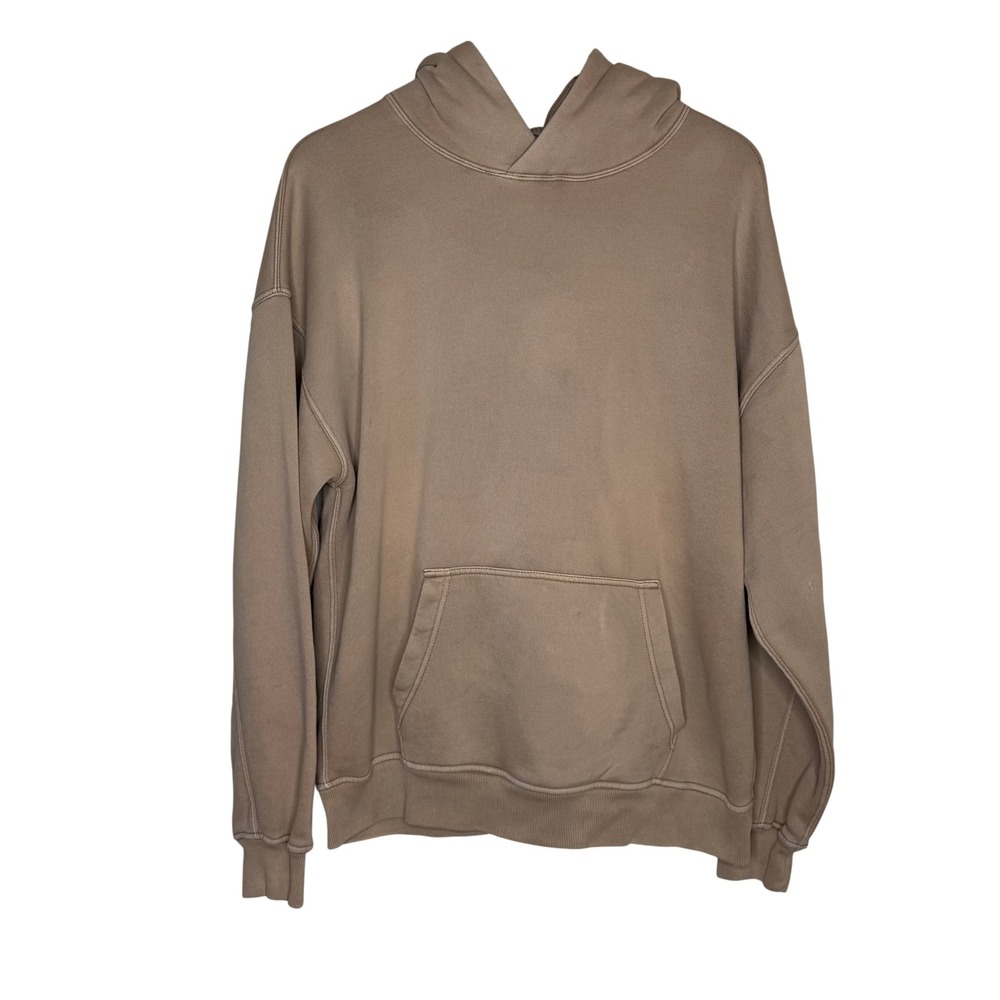 Fear of God Essentials Hoodie L Tan Beige Oversized Streetwear Minimalist Basic